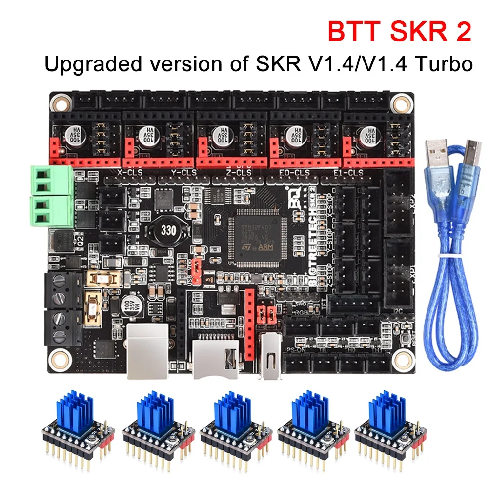 

BIGTREETECH SKR 2 SKR V1.4 BTT SKR V1.4 турбо панель управления Skr 2 SKR 1,4 32Bit TMC2209 TMC2208 Запчасти для 3D принтера Ender 3 Pro