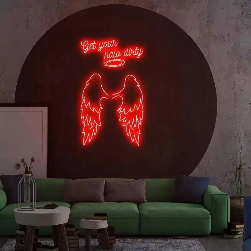 Angel wings LED Neon Sign Custom Made Wall Lights Party Wedding Decor Shop Restaurant For Home Bedroom Cafe Bar Party Decorative