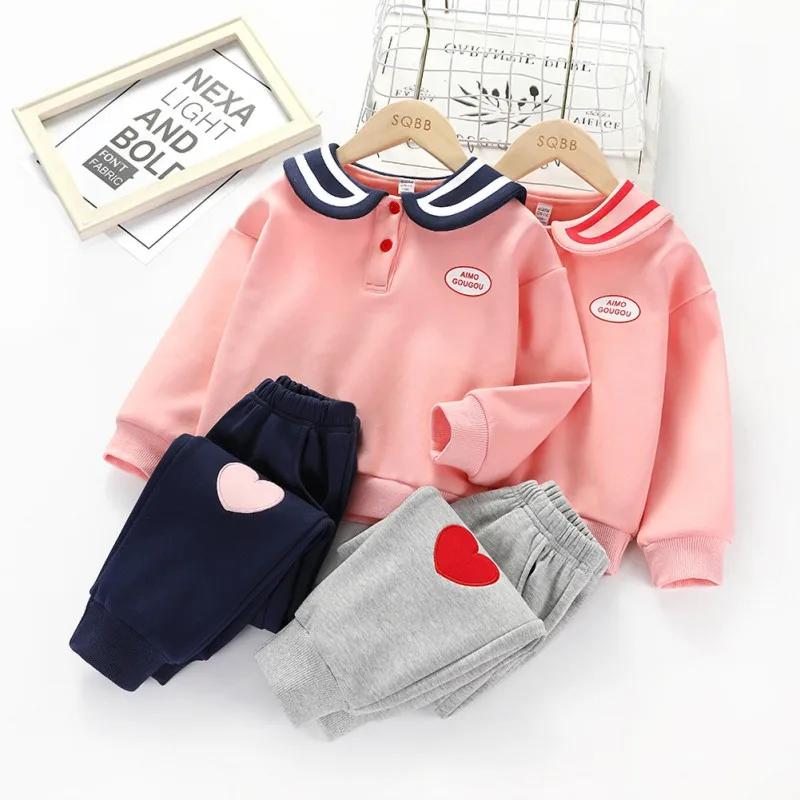 Осенние комплекты повседневной одежды для детей свитшот с длинным рукавом