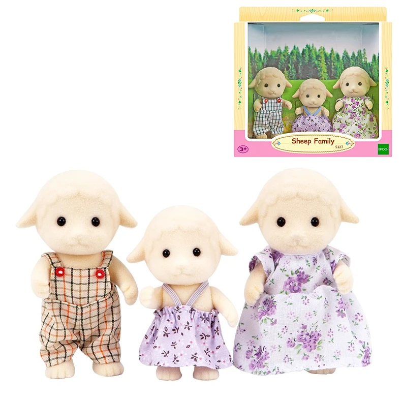 Sylvanian Families семья овец 3 шт. набор родителей и детей кукольный домик животные игрушечные фигурки девочка подарок новинка 5127