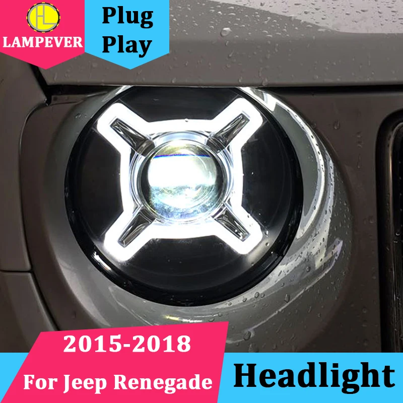 Стайлинг автомобиля фары в сборе для JEEP Renegade 2015 2016 2017 2018 светодиодный ные ДХО