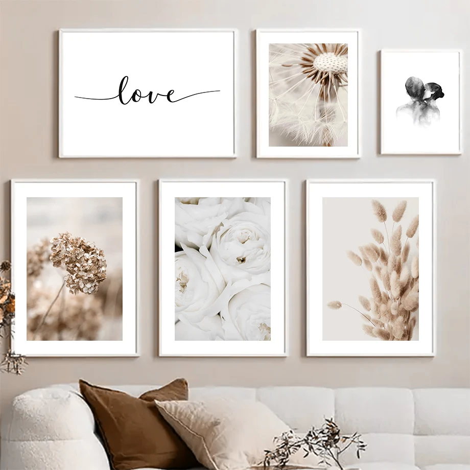 

Beige Reed Flower Hand Sand Grass Beach Boho Wall Art Canvas Painting Posters And Prints Wall Pictures For Living Room Decor