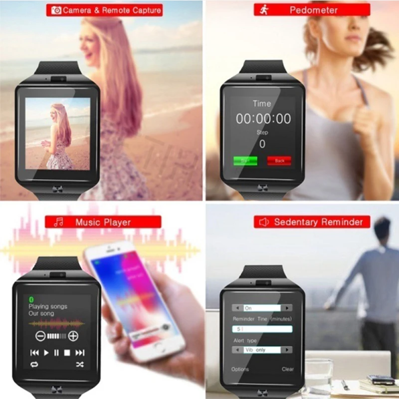 menwomen bluetooth compatible smart watch dz09 support sim card camera smartwatch for android ios huawei xiaomi phone watches free global shipping