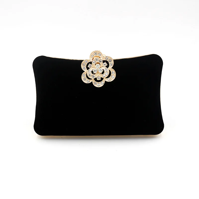 

Solid Elegant Women Evening Bags Banquet Clutches Velour Wedding Clutch Bag Rectangle Small Pouch With Chain Shoulder Purse