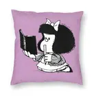 Наволочки Mafalda с блокнотом, домашний декор для дивана, комикс, квадратная декоративная подушка 45x45