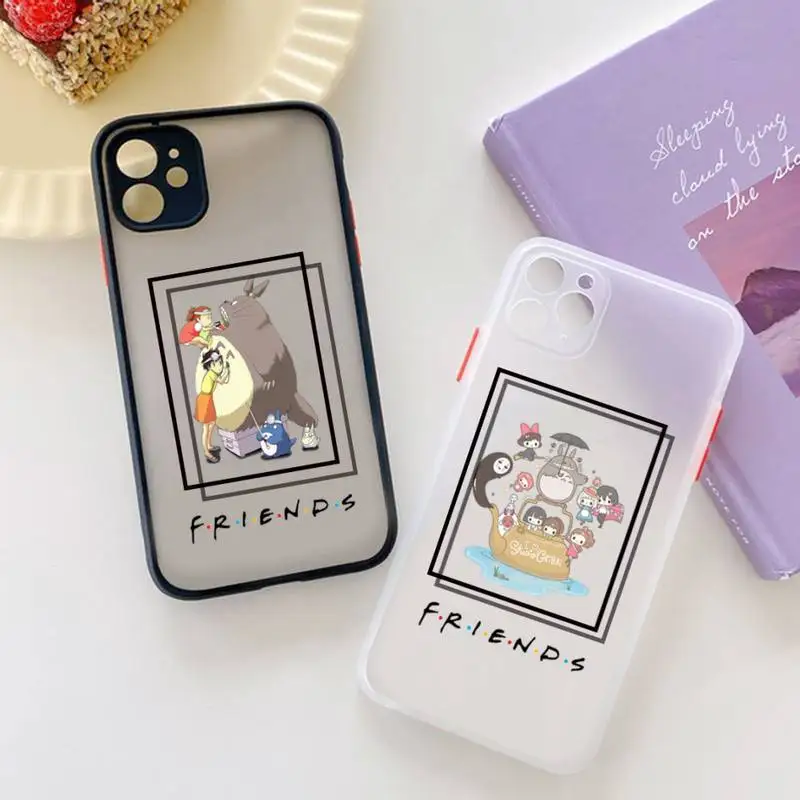

My Neighbor Totoro Faceless Man Phone Case matte transparent For iphone 7 8 11 12 plus mini x xs xr pro max cover