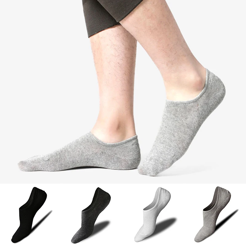 

No Show Socks Men Low Socks Non Slip Flat Boat Line Breathable Invisible Socks