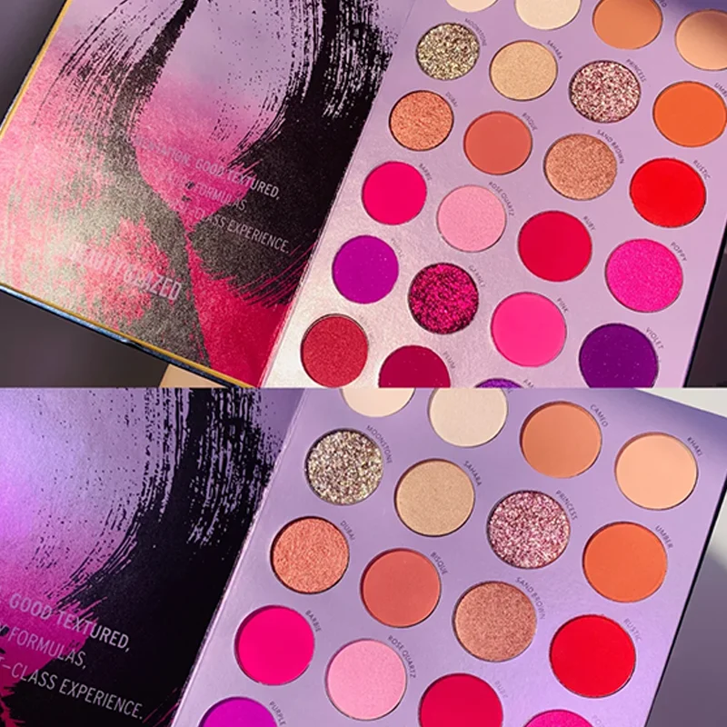 BEAUTY GLAZED 3 in 1 Color Shades 72 Colors BOOK Pressed Powder Eyeshadow Palette Neon Pigments Glitter Eye Shadow Pallete |