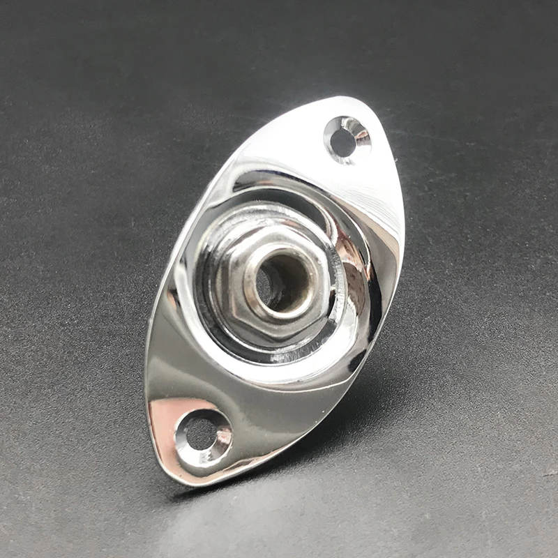 Oval Silver Квадратный стиль пластины гитары бас 1/4 разъем вход/выход разъем для электрогитары Черный Золотой хром Gutiar запчасти - Цвет: Oval Silver