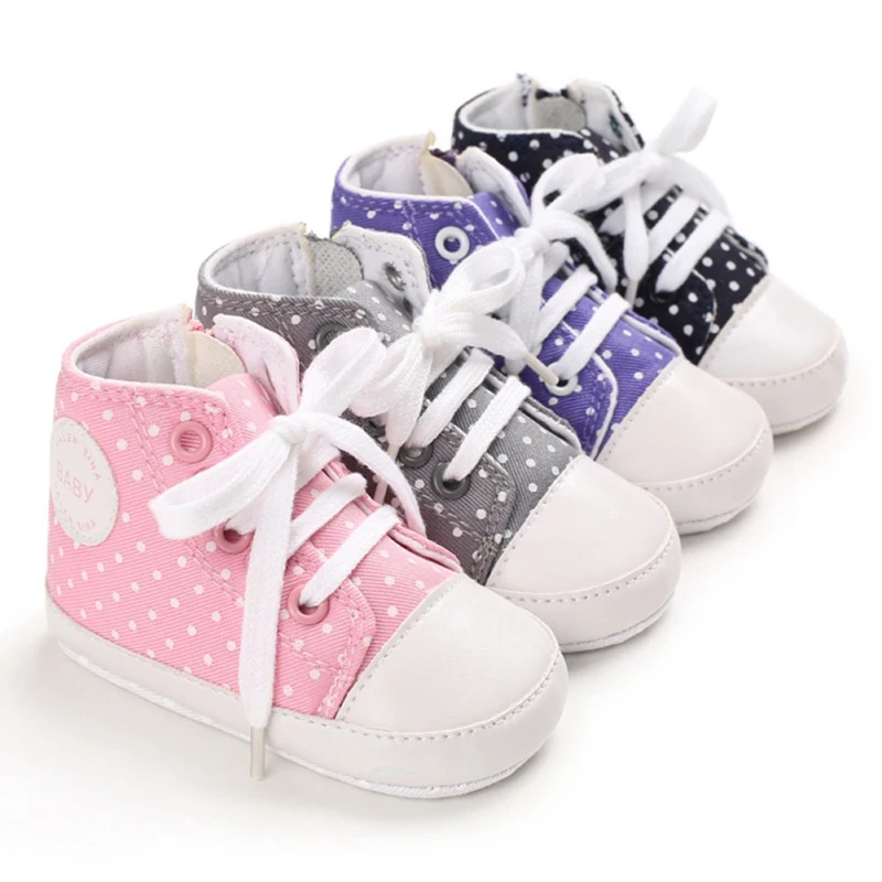 

Canvas Classic Sports Sneakers Newborn Baby Boys Girls First Walkers Shoes Infant Toddler Soft Sole Anti-slip Baby Shoes