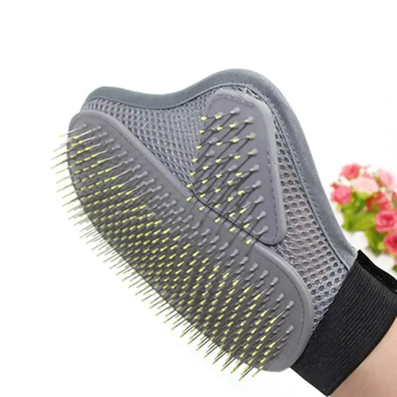 Dog Cat Grooming Bath Brush Glove TPR Gray Deshedding Comb Palm Shaped Cleaning Massage Mitt Pet Nursing Supplies | Дом и сад