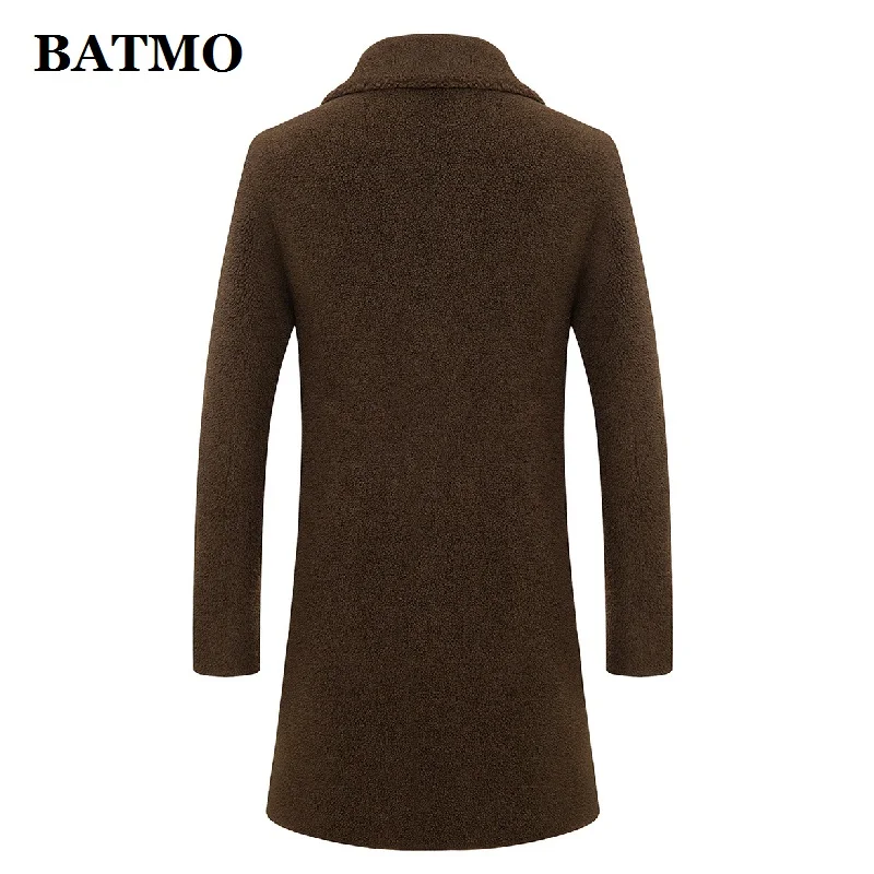 Мужской шерстяной тренчкот BATMO мужские зимние шерстяные Длинные куртки размер M L