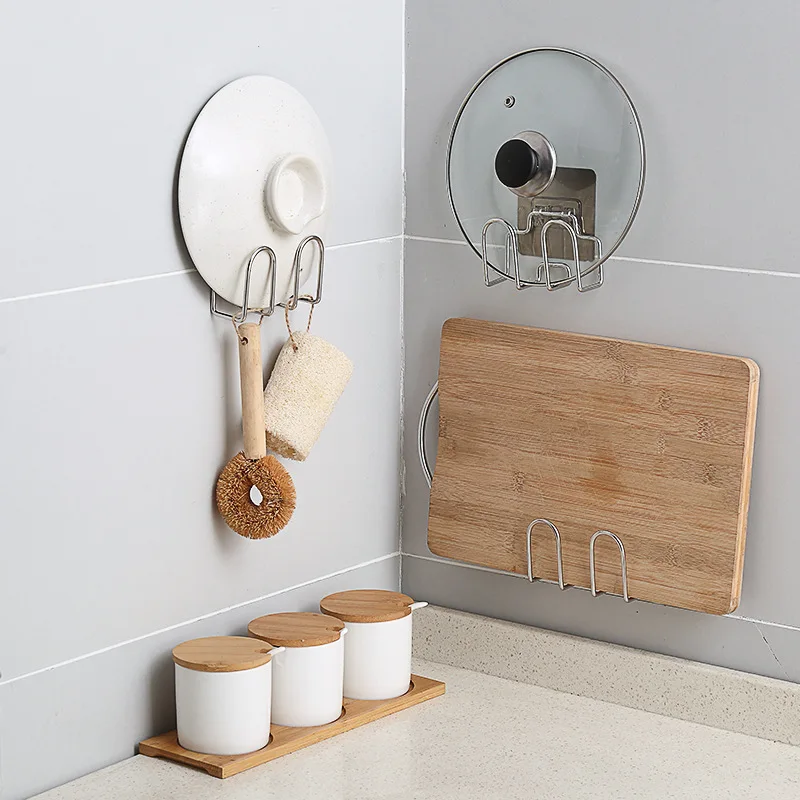 

Wall Holder Lid Pot Holder Cutting Board Organizer Towel Hook Storage Mount Sponge Sink Drain Kitchen and Toilet accessories