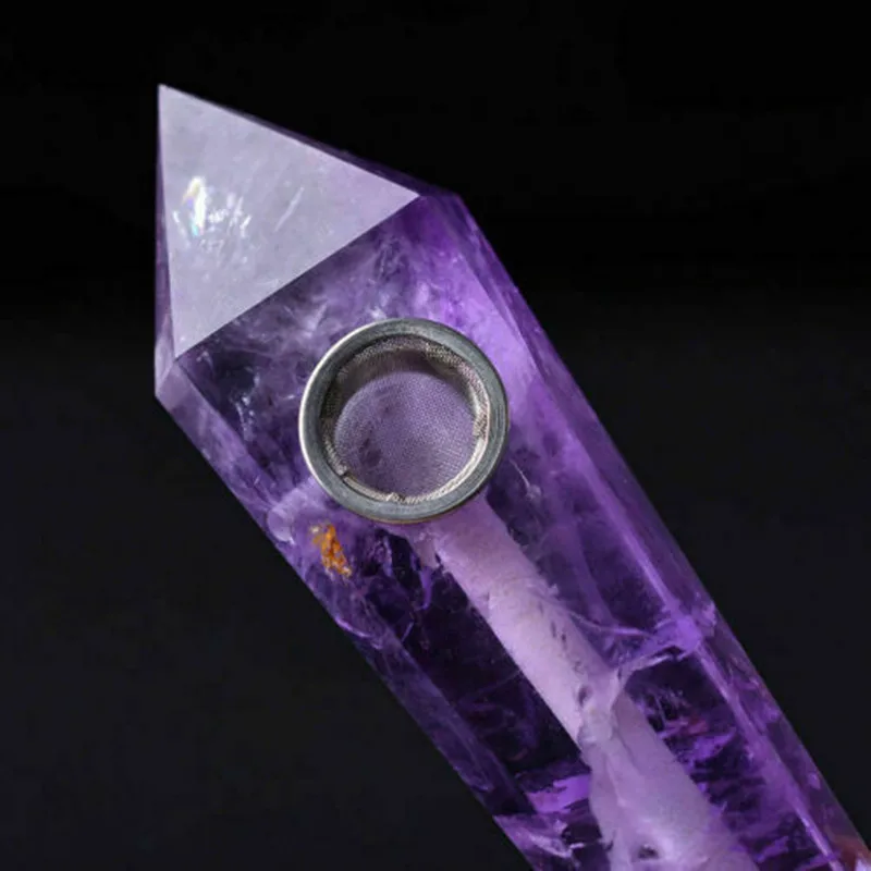

1Pcs Natural Amethyst Purple Crystal Smoking Pipe For Gifts