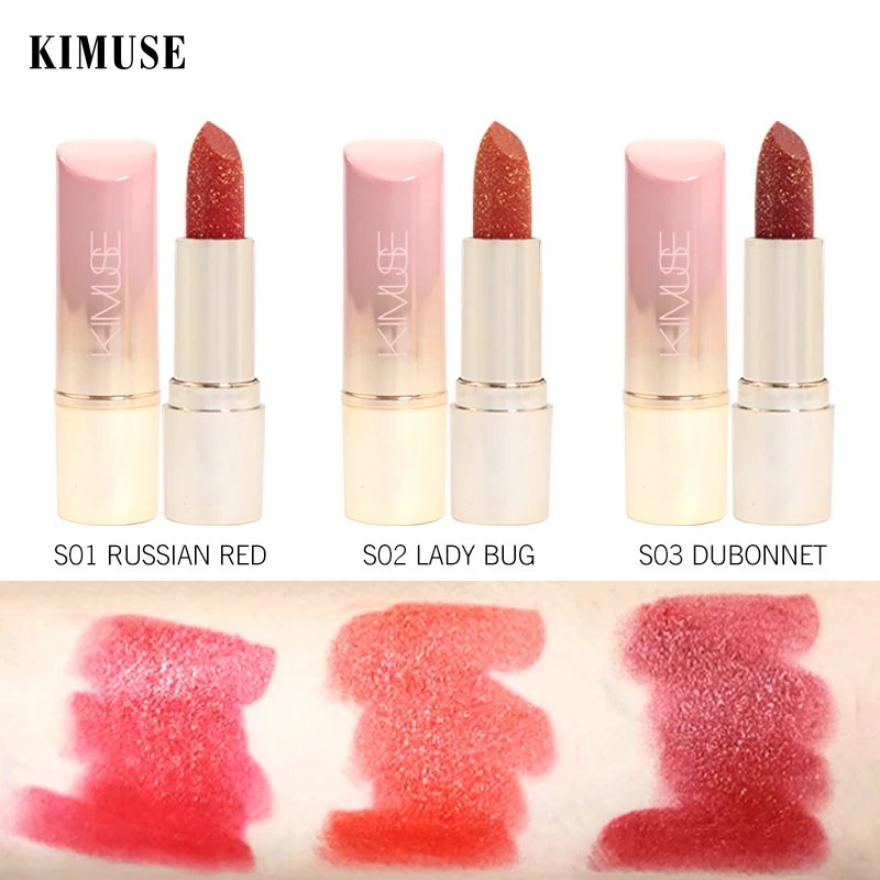 Красная губная помада KIMUSE 3 цвета матовая мягкая блестящая водостойкая стойкий