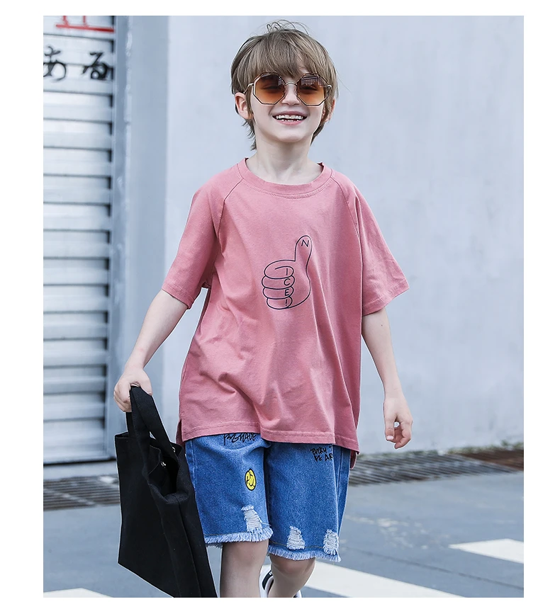 Summer New Arrival Boys Clothes Set Cotton Short Sleeve T-Shirt Jeans 2-piece Suit Children's Clothing Thumb |