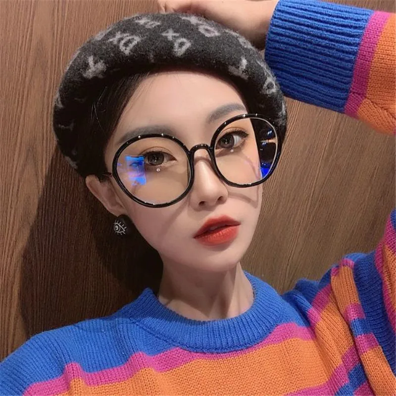 10P Fashion Anti-Blue Glasses Women & Men Optical Eyewear Round Frame Spectacles Anti-UV Spectacles Eyeglasses