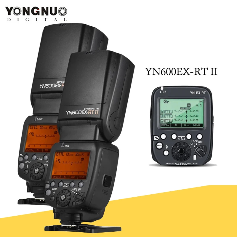 

Светодиодная лампа для видеосъемки YONGNUO 2pcsYN-600EX-RT 2,4G Беспроводной вспышка для фотокамер Speedlite HSS 1/8000s мастер Вспышка Speedlite + YN-E3-RT вспышка тригг...