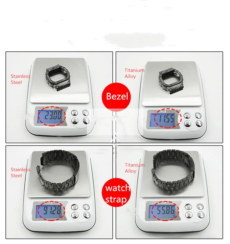 

Titanium Alloy GMW-B5000 Strap Camouflage Metal BLUE Black Silver Set Watch GMWB5000 Band Bezel Watchbands Steel Bracelet Cover