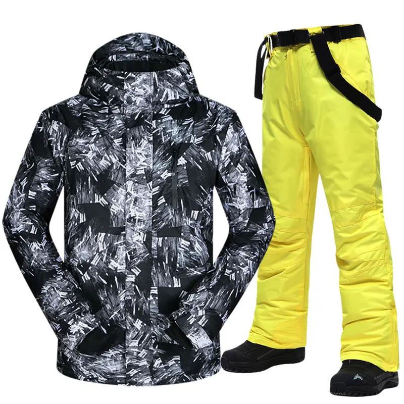 Hot Ski Suit Men Winter New Outdoor Windproof Waterproof Thermal Male Snow Pants sets Skiing And Snowboarding Jacket | Спорт и