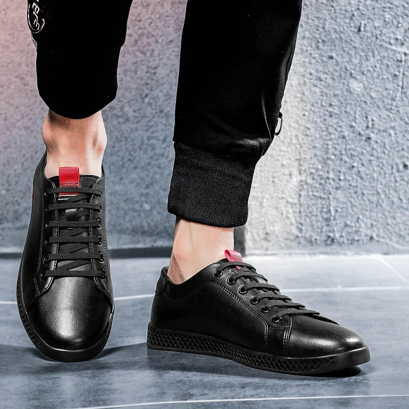 Роскошные мужские туфли Черные Оригинальные кроссовки повседневные лоферы