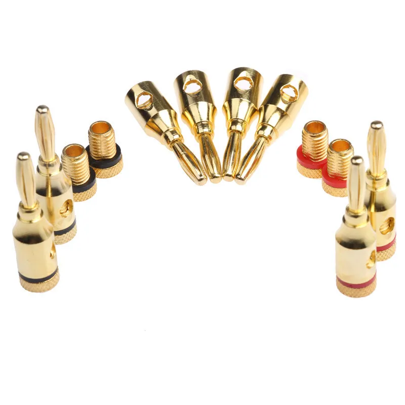 20Pcs 4mm 24k Gold-Plated Musical Cable Wire Banana Plug Audio Speaker Connector Plated Musical Speaker Cable Wire Pin Connector
