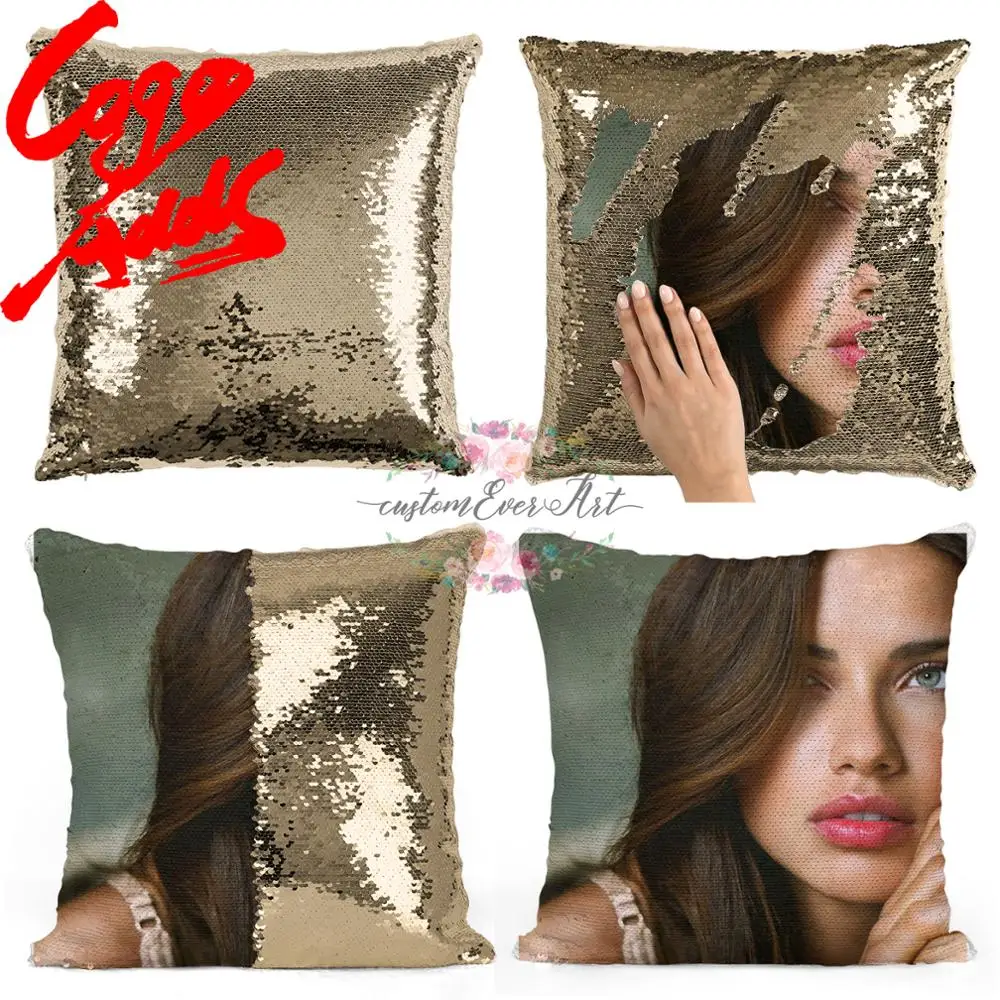 Подушка с блестками Адриана Лима | Наволочка Двухцветная подушка Подарок для нее