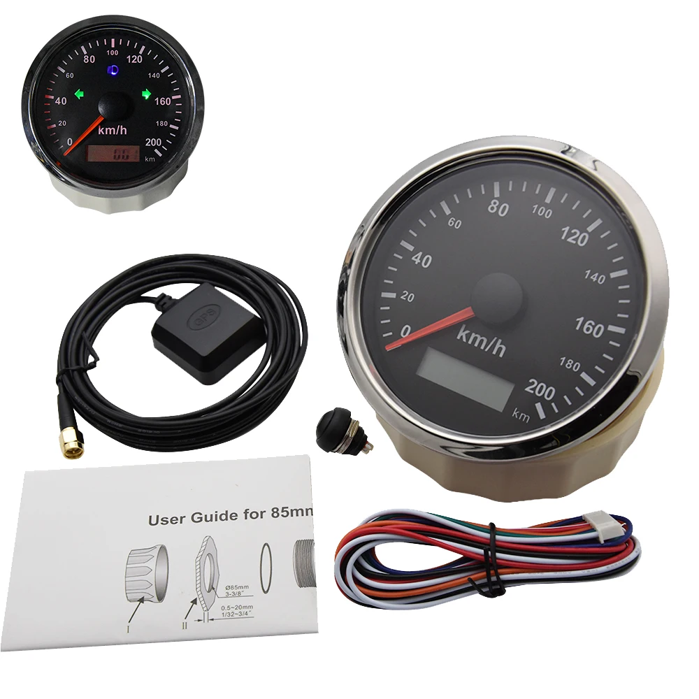 GPS измеритель скорости с датчиками одометр 85 мм 200 км/ч антенной
