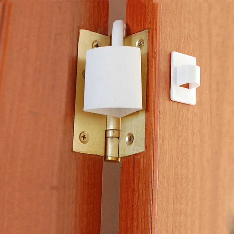 Cerradura de seguridad para beb&eacute;s de 2 piezas, tope de seguridad para puerta, protecci&oacute;n de seguridad, tope de costura para puerta a prueba de pellizcos para beb&eacute;-0