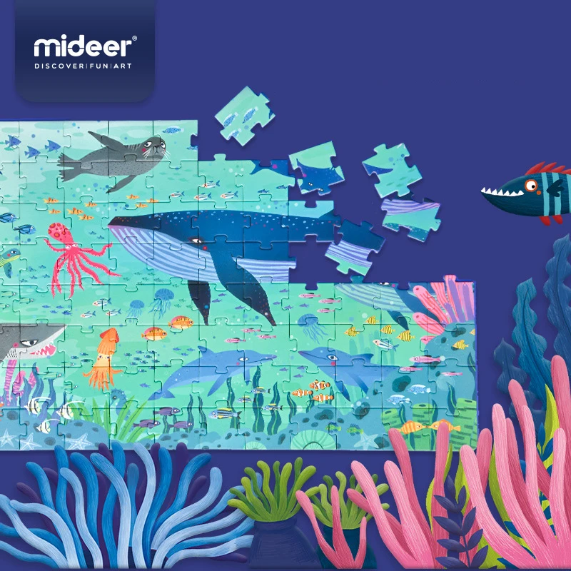 MIDEER Wonderful Ocean Puzzle 104PCS Portable Gift Box Paper Jigsaw Education Toys Children Kids Baby Age 3Y+ | Игрушки и хобби