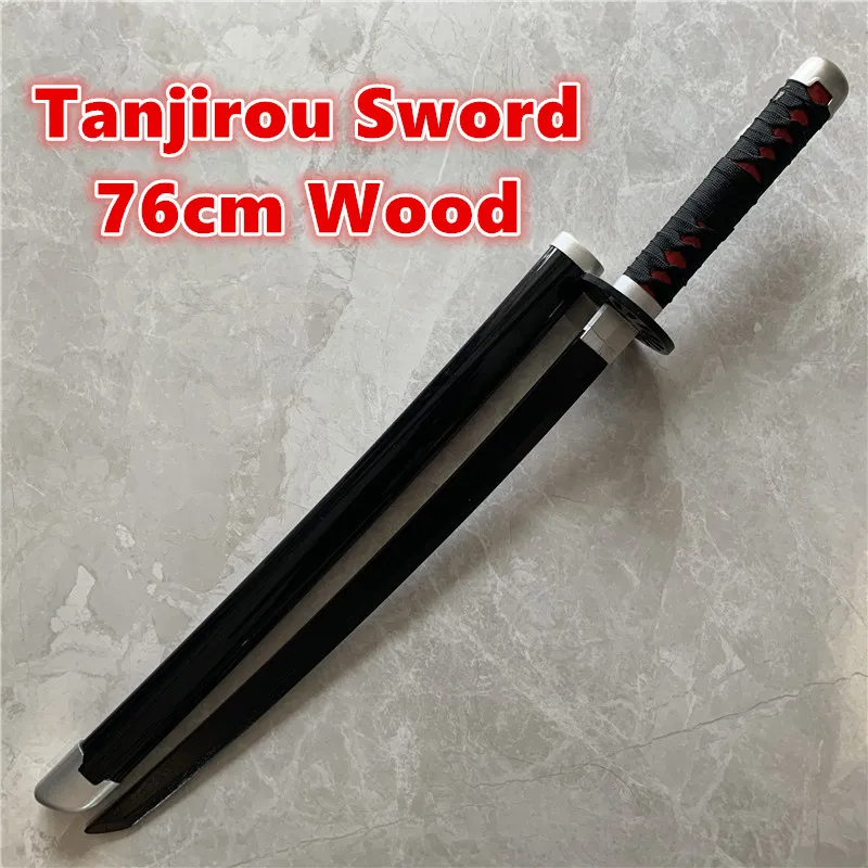 76 см меч оружие убийца демонов камадо танджиро черный Sowrd Косплей 1:1 нож ниндзя