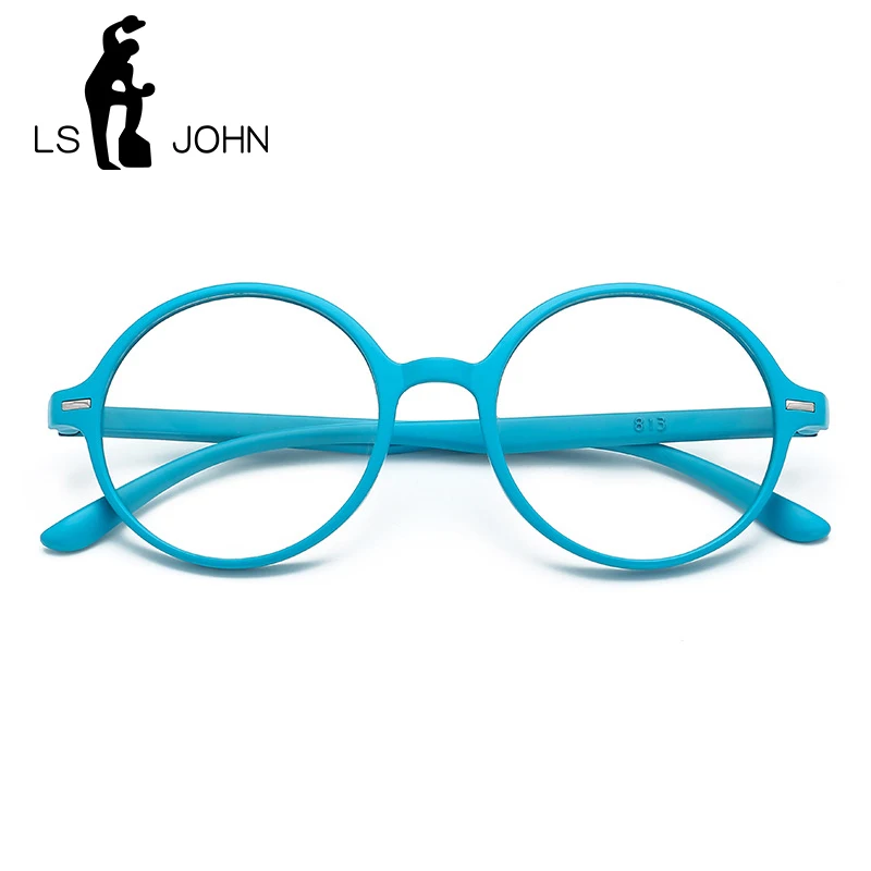 LS JOHN винтажные круглые очки для чтения женщин и мужчин TR90 оправа прозрачные линзы