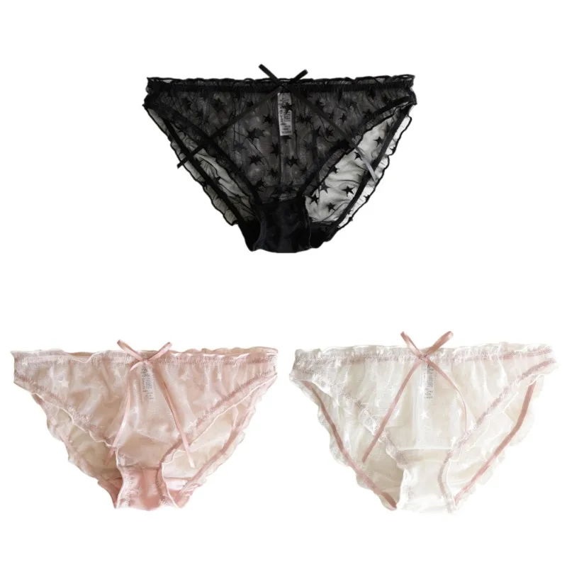 

Women Fashionable New Star Underwear Soft Lace Triangle Underwear Ladies mesh Underpants