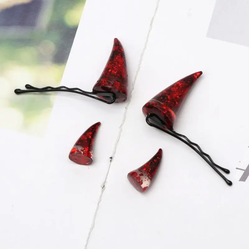 Симпатичные заколки для волос с дьявольскими рожками пластиковые формы