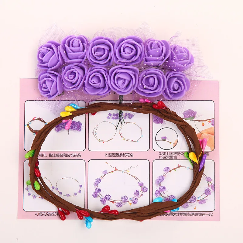 

DIY Handmade Wreath Headgear Kindergarten Woven Headband Headband Making Spring Accessories Bracelet Craft Kit Arts and Crafts
