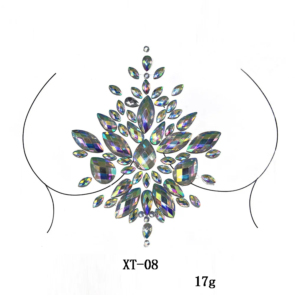 Новые эротичные наклейки для татуировок с кристаллами в виде груди из смолы бара