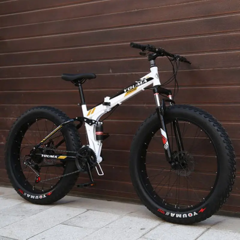Складной снегоход горный велосипед 24 дюйма 27 скоростей спицевое колесо 4 0