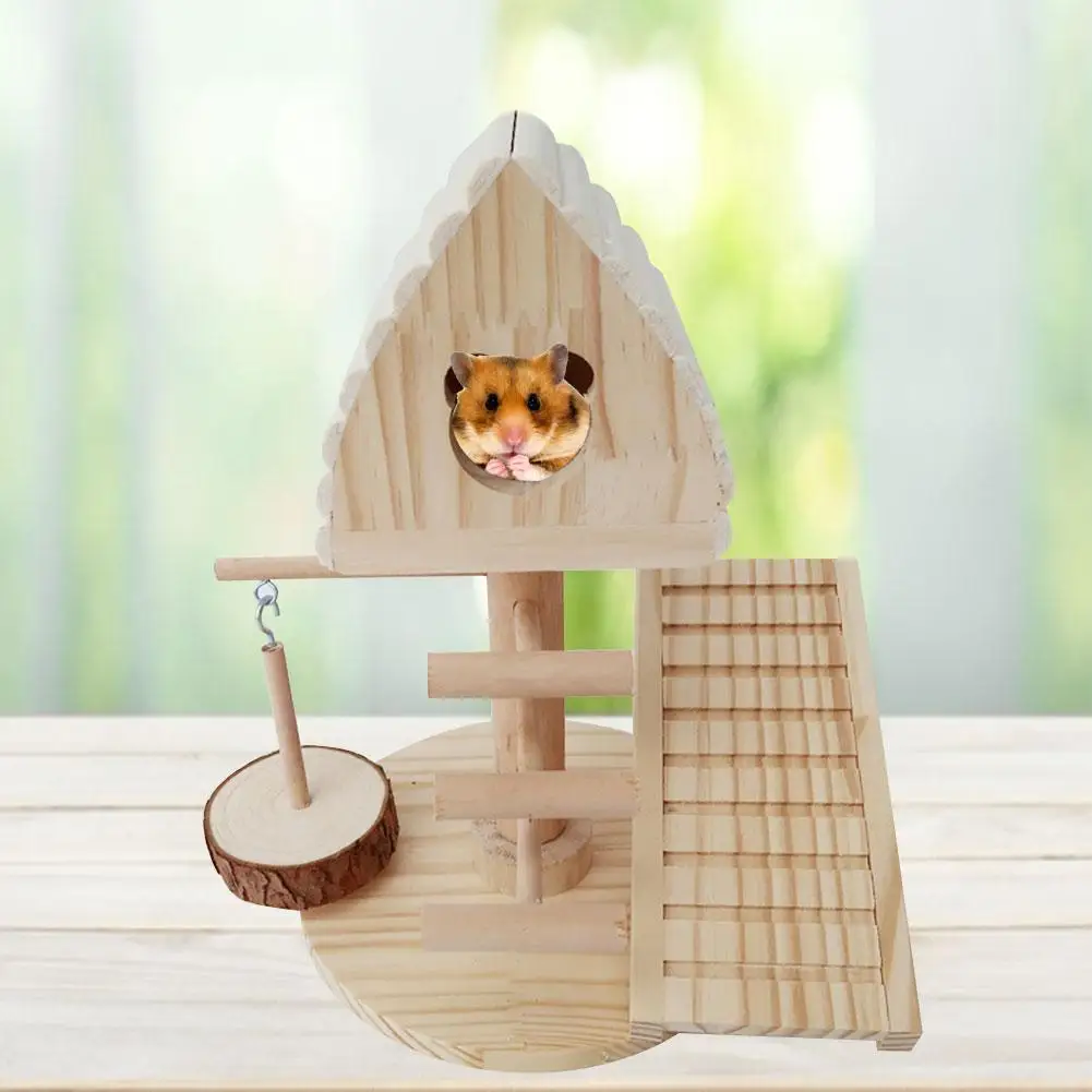 Дом для хомяка прочная без запаха деревянная хижина натуральная деревянный