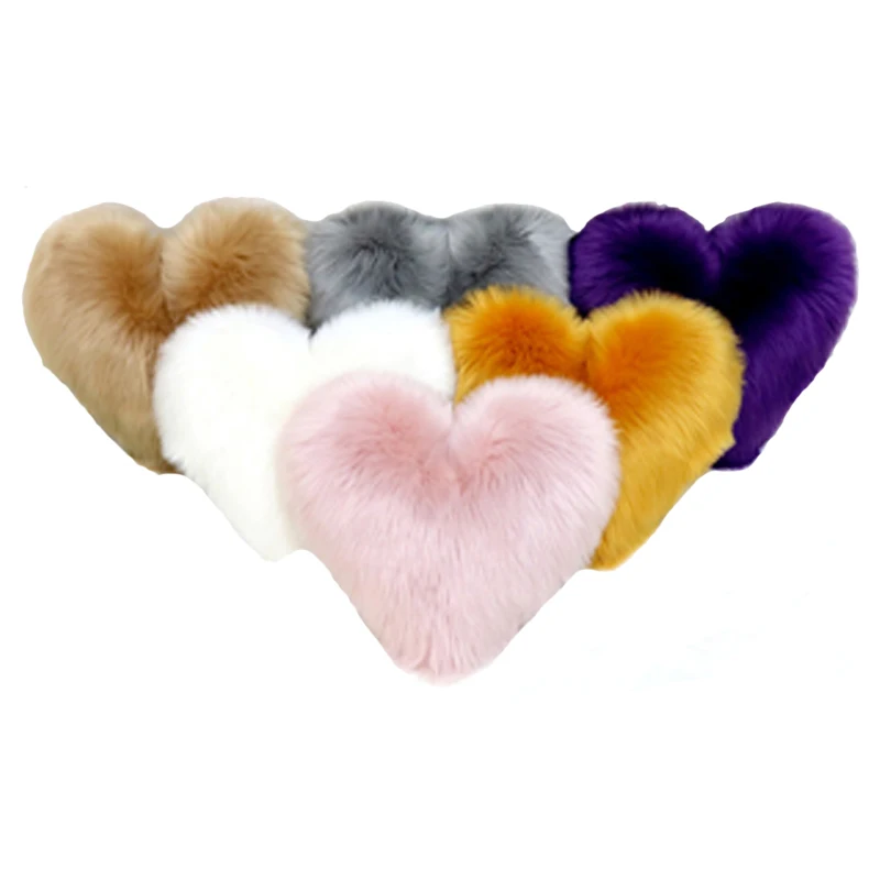 Подушка в форме сердца однотонный плюшевый мохнатый подушку модная нордическая