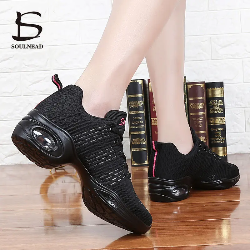 New Women's Modern Dance Sneakers Soft Outsole Lightweight Breathable Dancing Shoes Female Outdoor Fitness Sports Dance Shoes
