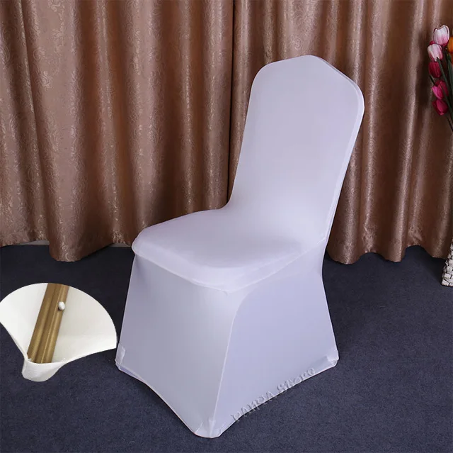 White Flat Bottom 2 25, 50, 100 шт Универсальные белые эластичные чехлы на стулья из спандекса, лайкры, полиэстера, ткани для свадьбы, банкета, вечерние чехлы на стулья для отеля, столовой - Цвет: White Flat Bottom 2
