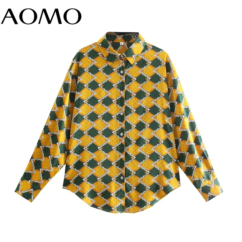 

Женская офисная блузка с длинным рукавом, с геометрическим принтом