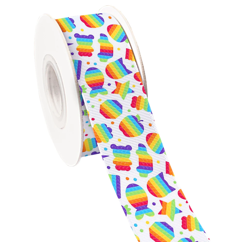 Pop it рисунок Радужный Пузырь Игрушки корсажная лента/атласные для обмотки венков