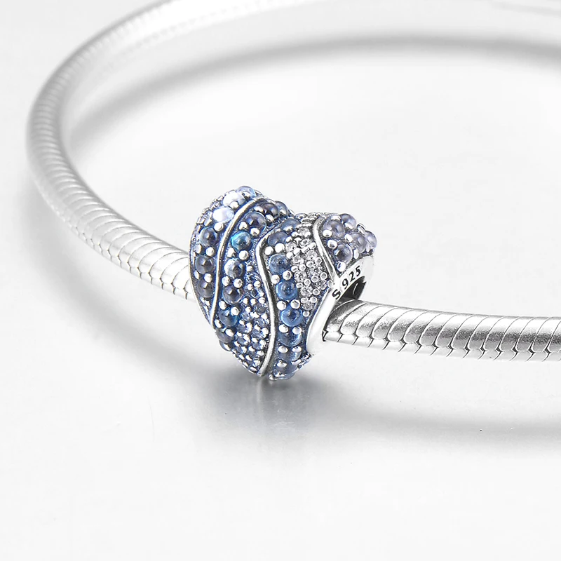 Бусина Шарм из серебра 925 пробы в виде сердца|Ювелирные шармы| |