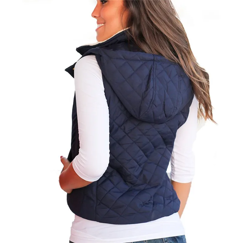 Женская зимняя тонкая Флисовая теплая парка жилет с капюшоном пальто куртка без