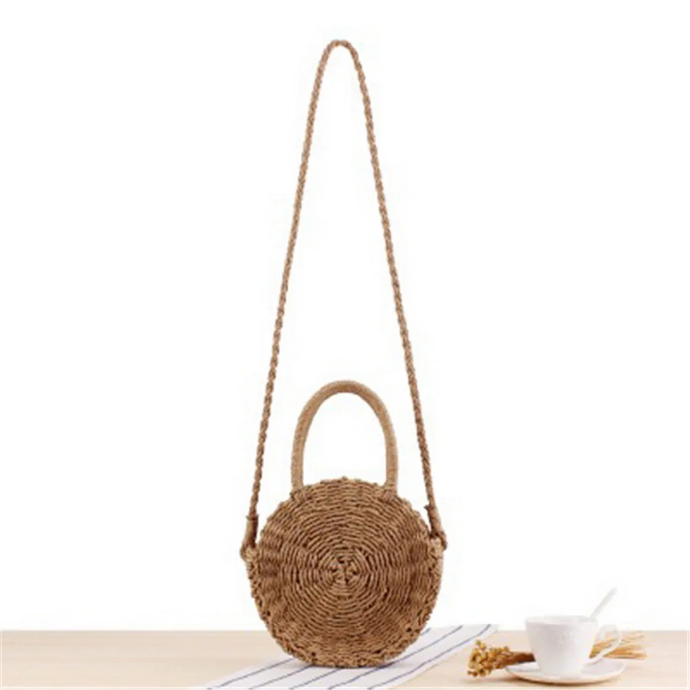 New Fashion Lady Summer Beach Straw Bag Designer Handmade Women Handbag Female Crossbody Chic Shoulder Rattan Bag