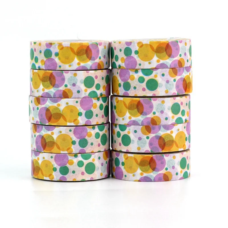 

10PCS/lot Decorative Cute Big Dots Washi Tapes Paper DIY Scrapbooking Planner Adhesive Masking Tapes Kawaii Stationery