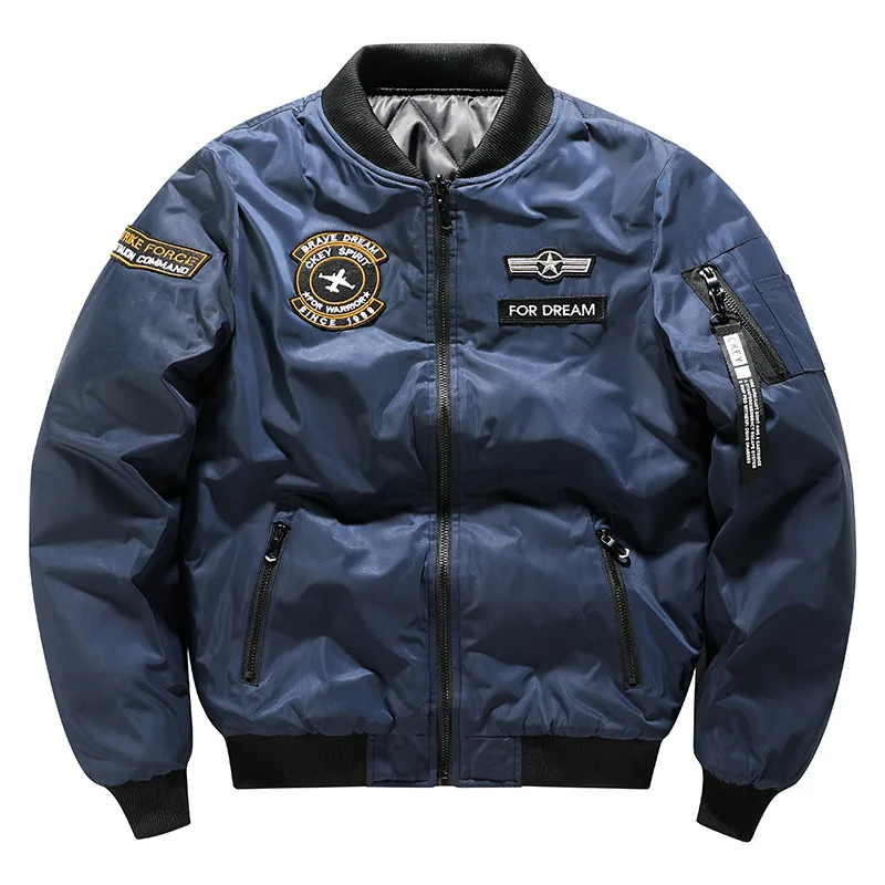 

2021 Spring Fashion Bomber Jacket Men Hip Hop Streetwear High Quality Embroidery Cotton Liner Windproof Pilot Jackets for men