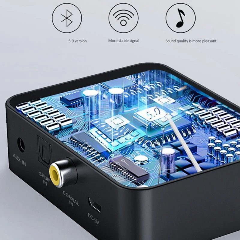

Computer Bluetooth 5.0 Transmitter Fiber Coaxial AUX Multi-Function TF Card Hifi Bluetooth o Transmitter