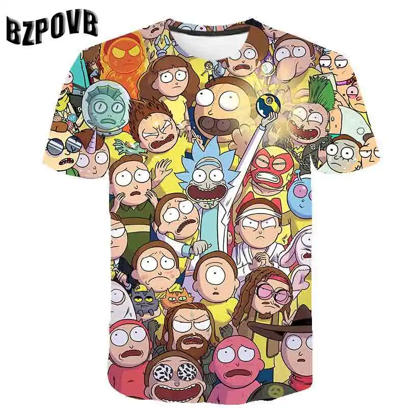 Высокое качество, футболка с Мужская 3D футболка Rick and marty By Jm2, летняя футболка с аниме, футболки с короткими рукавами, топы с круглым вырезом, Прямая поставка